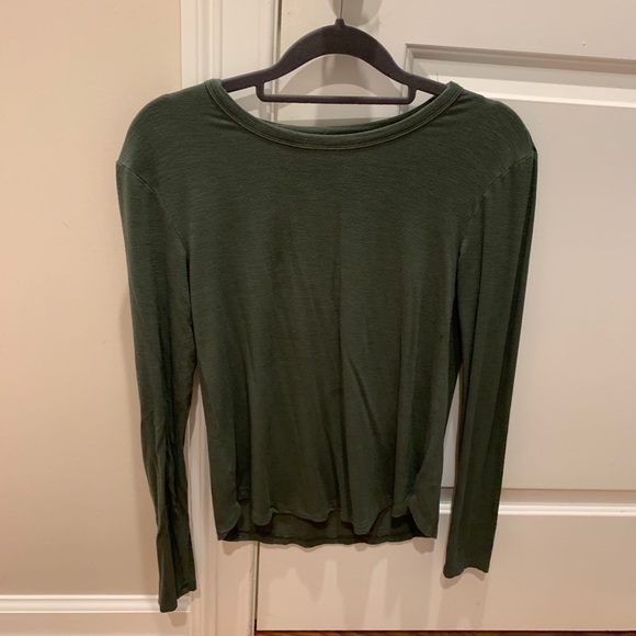 Olive Green Long Sleeve Tee - Picture 2 of 4